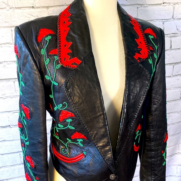 Renegade Ren Ellis Vintage Black Leather Jacket SZ 8 - Picture 4 of 11